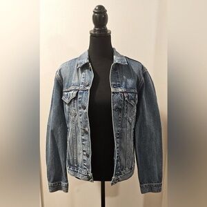 Levi’s Men’s Denim Jacket with Red and Blue Stripe Detail - Size S, NWOT